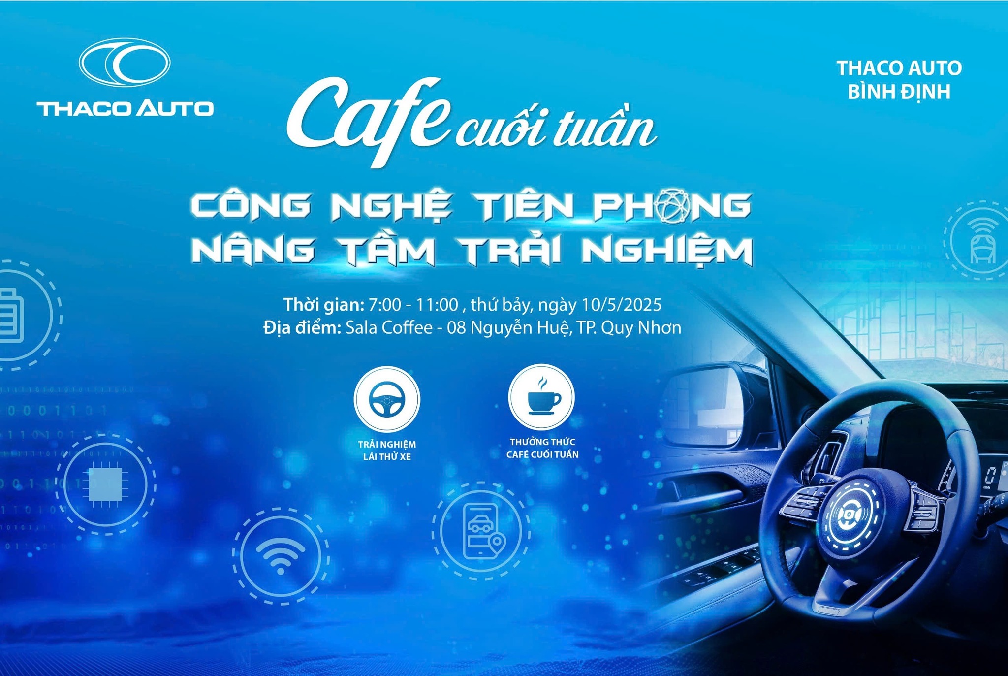 THACO AUTO Bình Định khởi động sự kiện Cafe cuối tuần với chủ đề "Công nghệ tiên phong - Hành trình bứt phá".